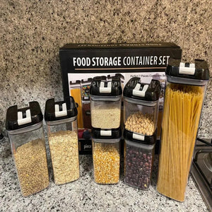SmartSeal7 - Organizador de alimentos hermético x7 unidades color negro