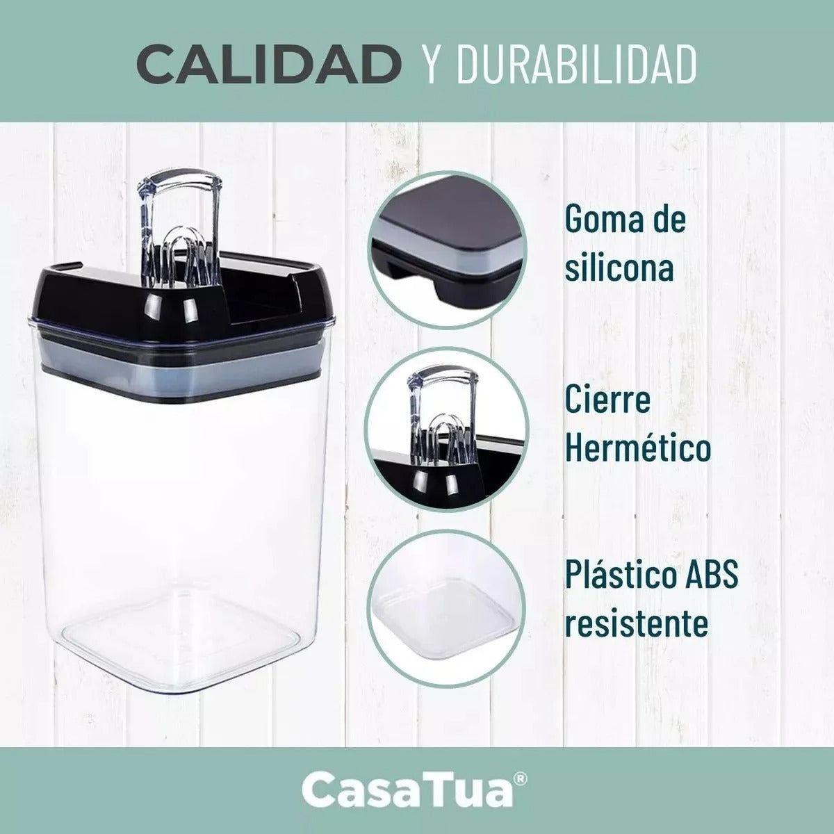 SmartSeal7 - Organizador de alimentos hermético x7 unidades color negro
