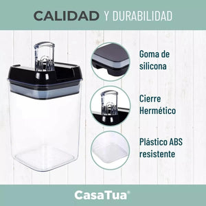 SmartSeal7 - Organizador de alimentos hermético x7 unidades color negro