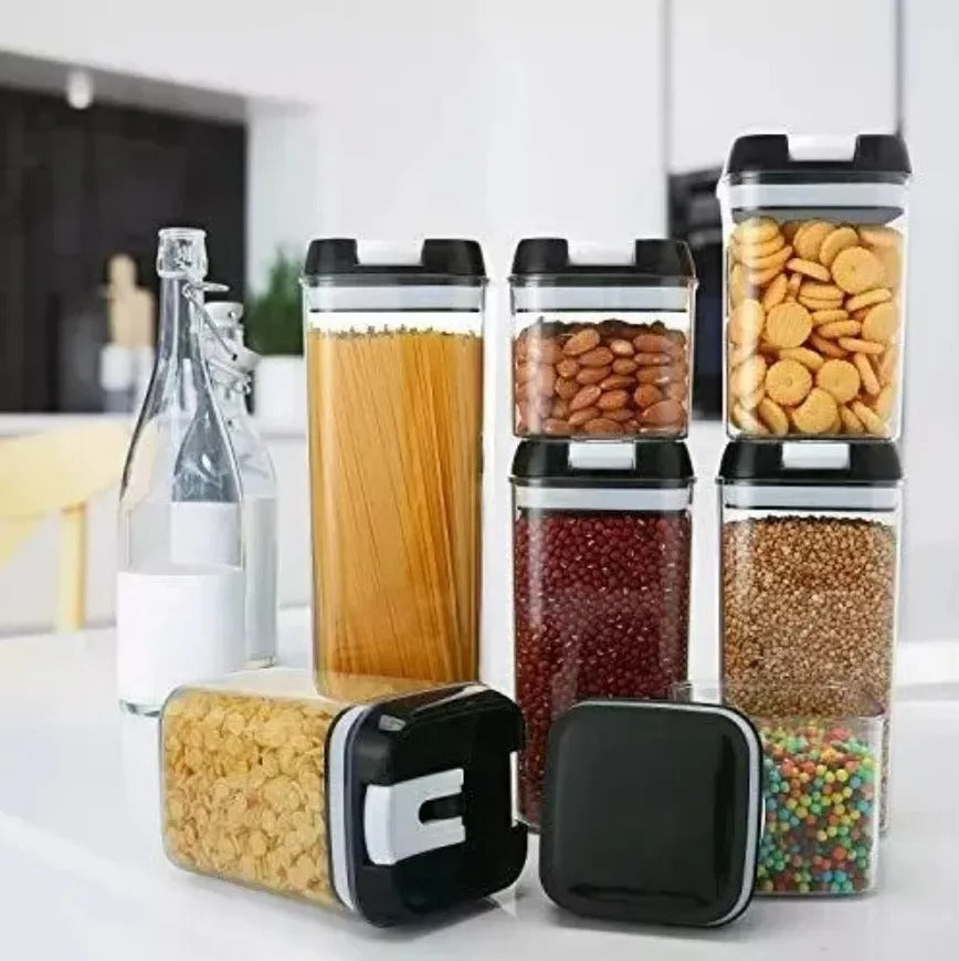 SmartSeal7 - Organizador de alimentos hermético x7 unidades color negro