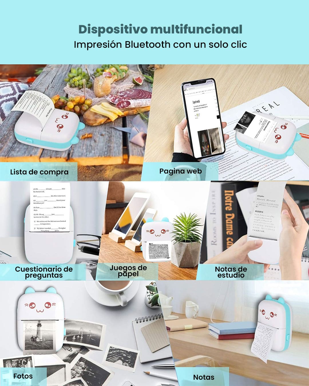 ImpriPop - Mini Impresora Térmica con Bluetooth