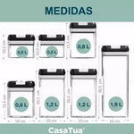 SmartSeal7 - Organizador de alimentos hermético x7 unidades color negro